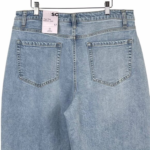 SO Goods For Life High Rise Balloon Jeans Size 17 Light Blue Denim NWT - Picture 8 of 14